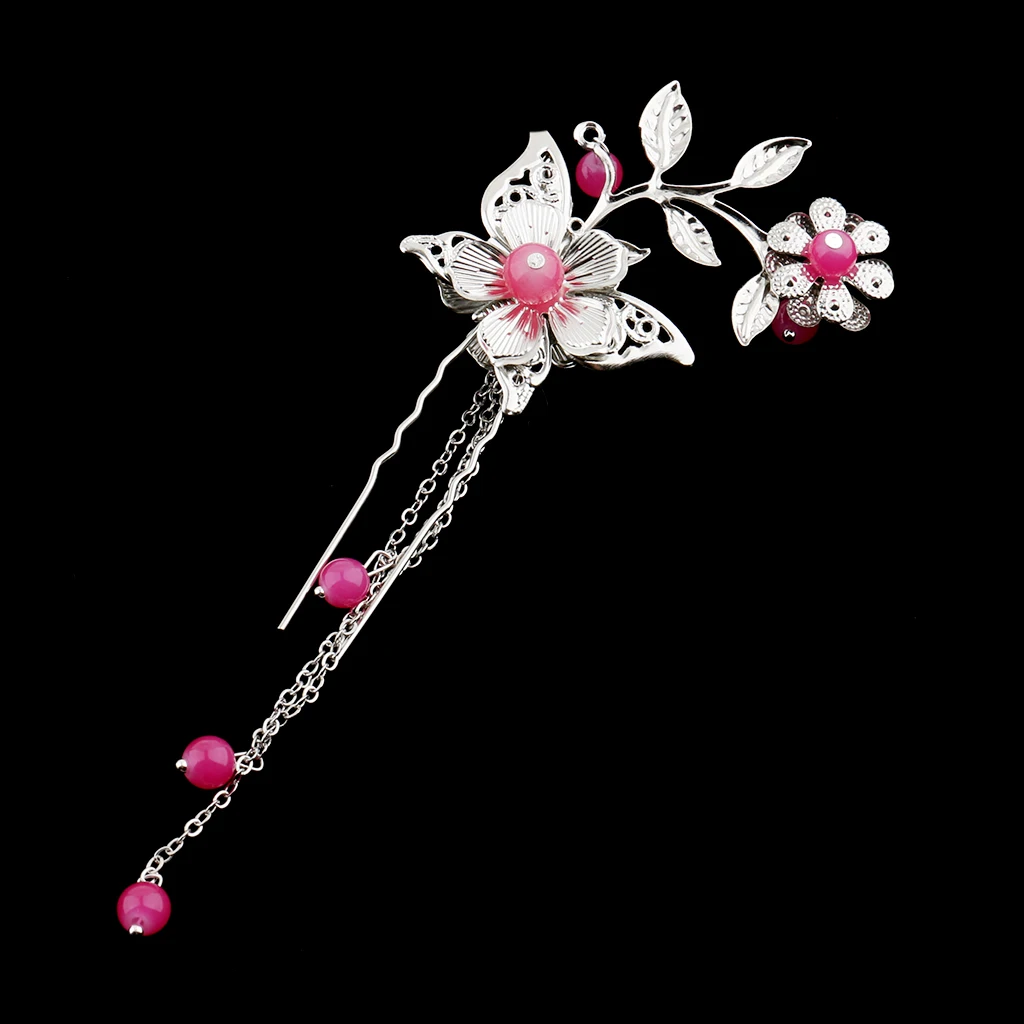 Kanzashi Hairpin Japanese Hair Clip U Pin Tassels for Kimono Bride Lady |