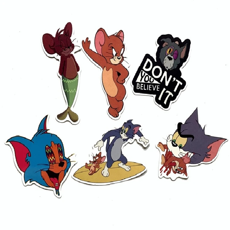 The New Hot! 15PCS Disney Tom&ampJerry Cat and mouse Stickers Anime Waterproof Luggage Laptop Car Sticker Boy Girl Kids Gift Toy | Игрушки и