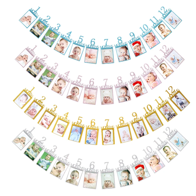 1 комплект Бумажная гирлянда для детского дня рождения 12 месяцев | Дом и сад
