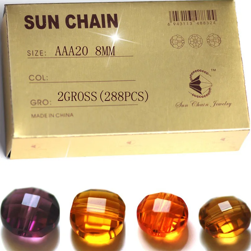 AAA20 288 шт. стеклянные граненые сверкающие круглые бусины модные ювелирные