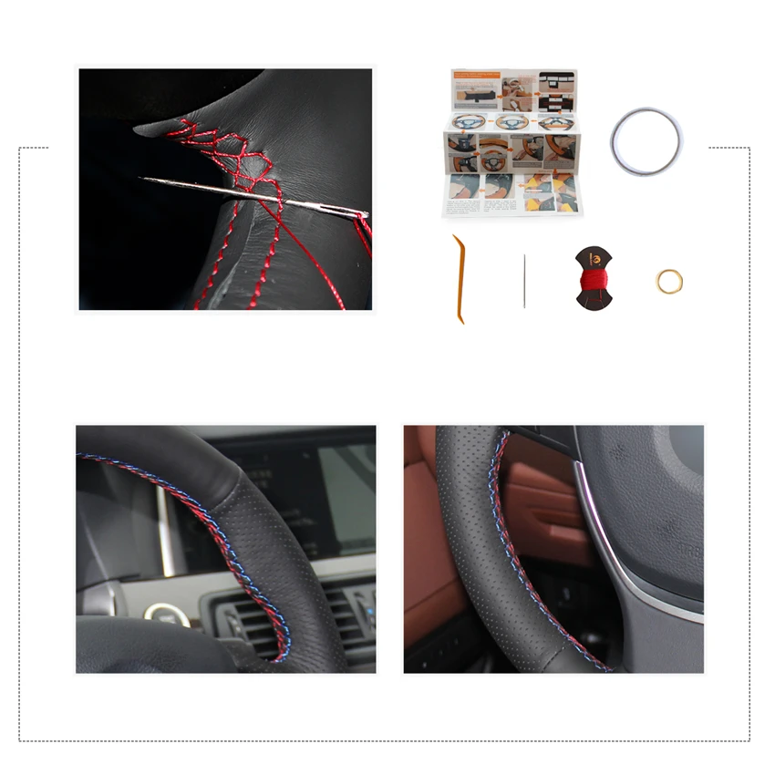 MEWANT черный чехол рулевого колеса автомобиля из натуральной кожи для BMW F10 F11 (Touring)