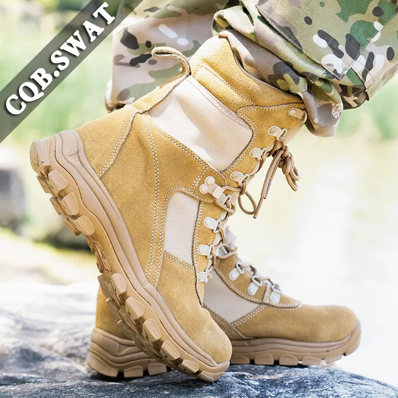 Outdoor Work Safety Boots Coyote Brown Tactical Boots Black 