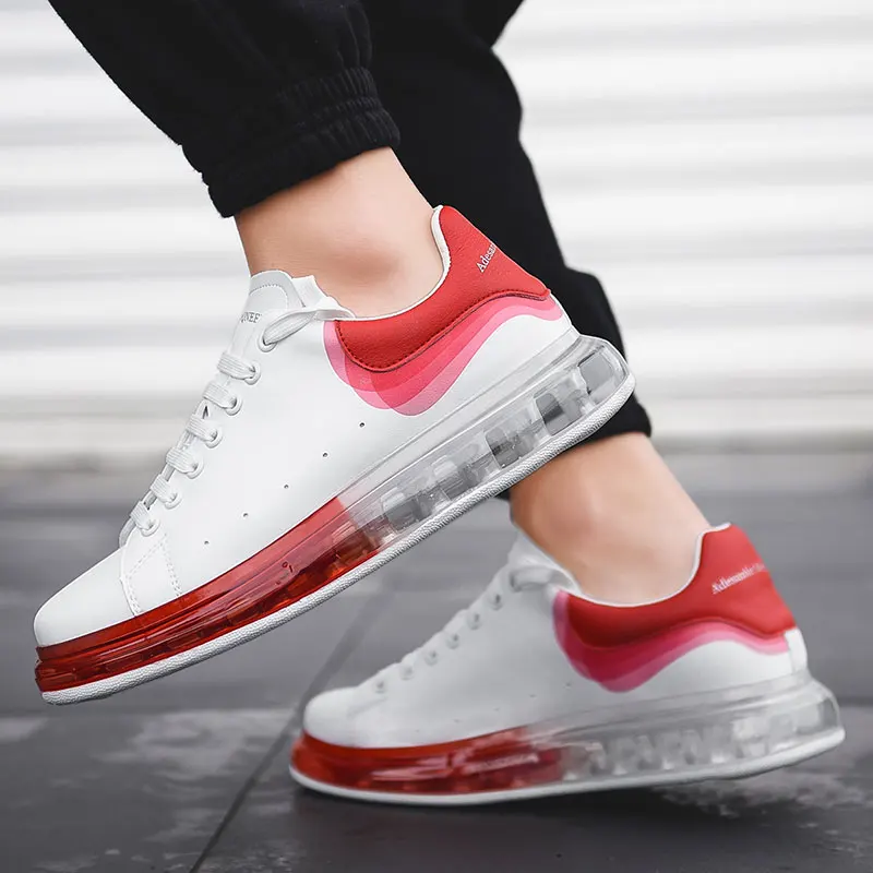 High quality new couple full PU air cushion casual shoes fashion sneakers tide gradient color men's sabots athletes | Обувь
