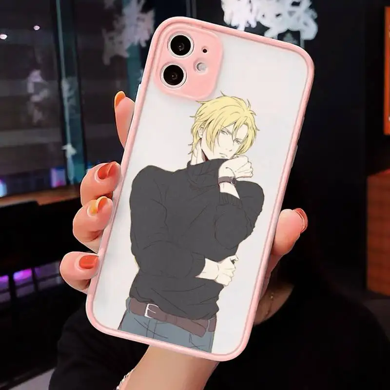 

Anime Banana Fish Phone Case Pink matte transparent For iPhone 7 8 x xs xr 11 12 pro plus max mini Clear Funda