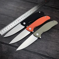 flipper folding knife d2 steel blade g10 handle outdoor camping hunting survival pocket fruit knives edc tools with 3 color