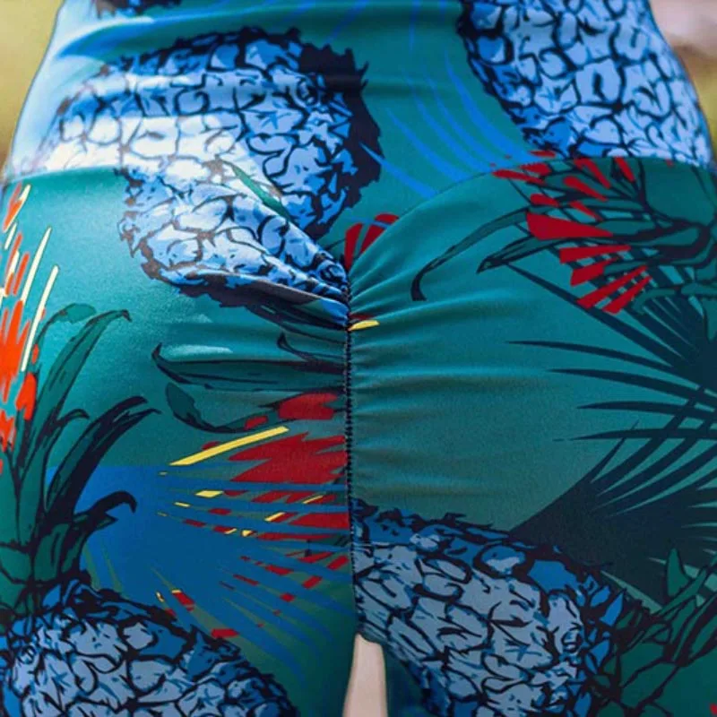 Женские пляжные Леггинсы с принтом ананаса длинные штаны для фитнеса