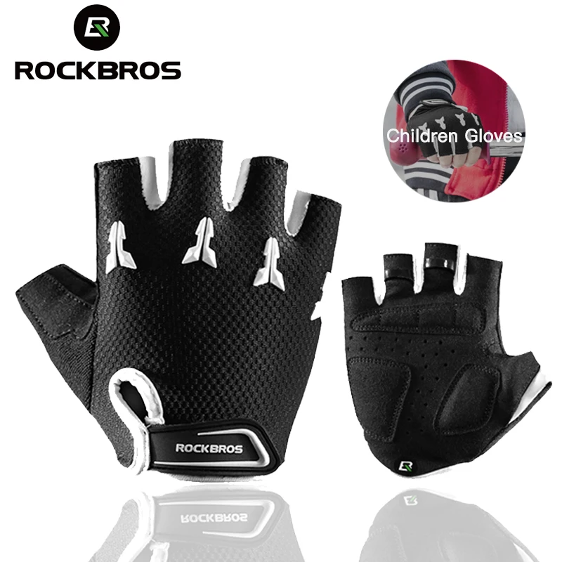

ROCKBROS Cycling Gloves Half Finger Sport Anti-stock Gloves Kids Boys Girl Bike Gloves Kids Guantes Ciclismo Gel Pad Gloves