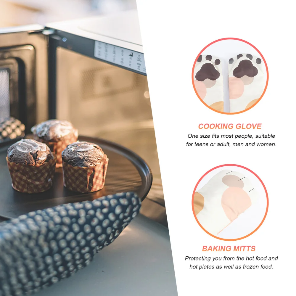 

2Pcs Heat Resistant Polyester Thicken Insulation Mitts for Cooking
