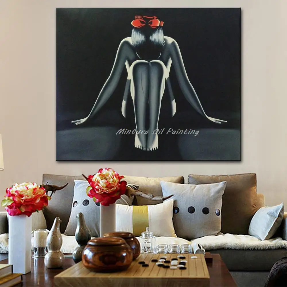 Mintura современное настенное искусство ручная роспись Сексуальная фотография на