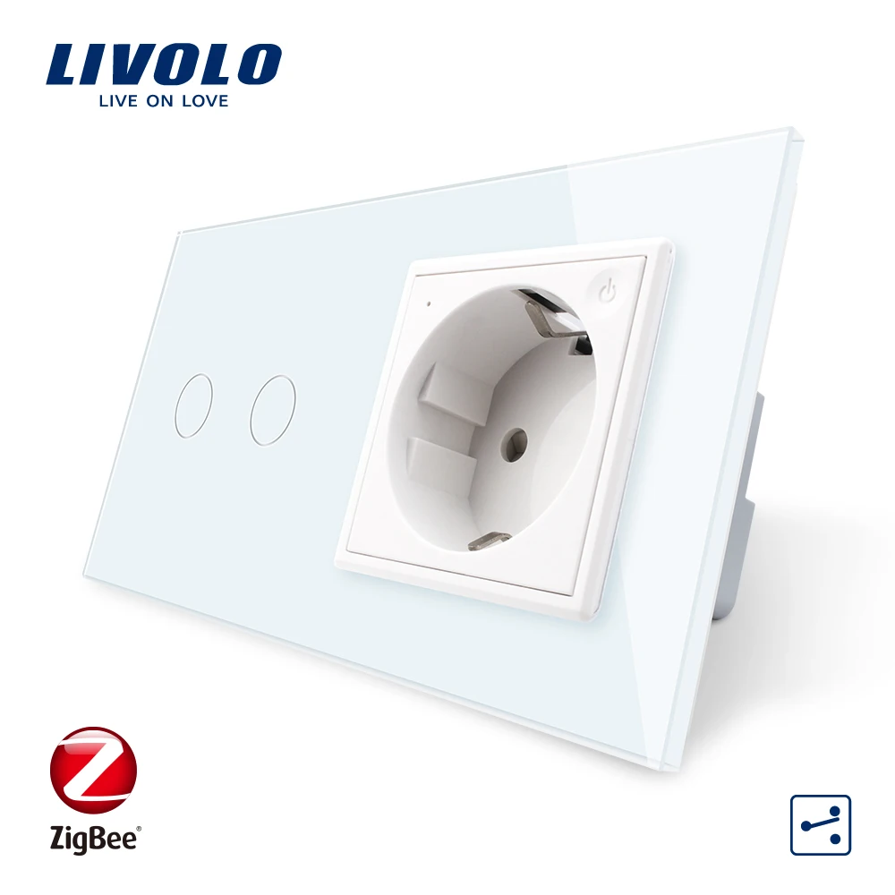 Livolo стандарт ЕС Новый смарт Wifi 16A розетка питания с двумя способами сенсорный