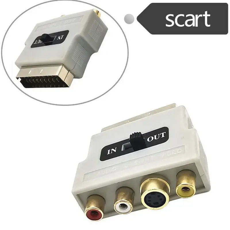 

Адаптер-конвертер для ТВ VCR RGB SCART Male на 3 RCA Female AV Audio Video