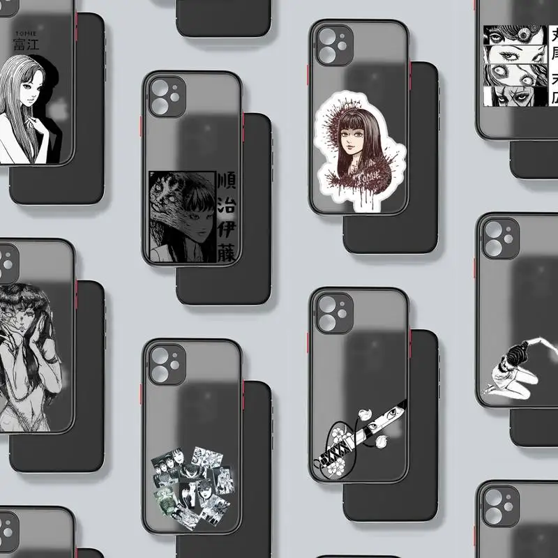 

Junji Ito Terror Horror Anime Phone Case For iphone 12 11 8 7 plus mini x xs xr pro max matte transparent cover