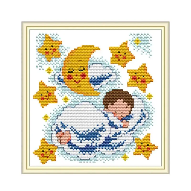 

Good night baby cross stitch kit aida 14ct 11ct count print canvas cross stitches needlework embroidery DIY handmade