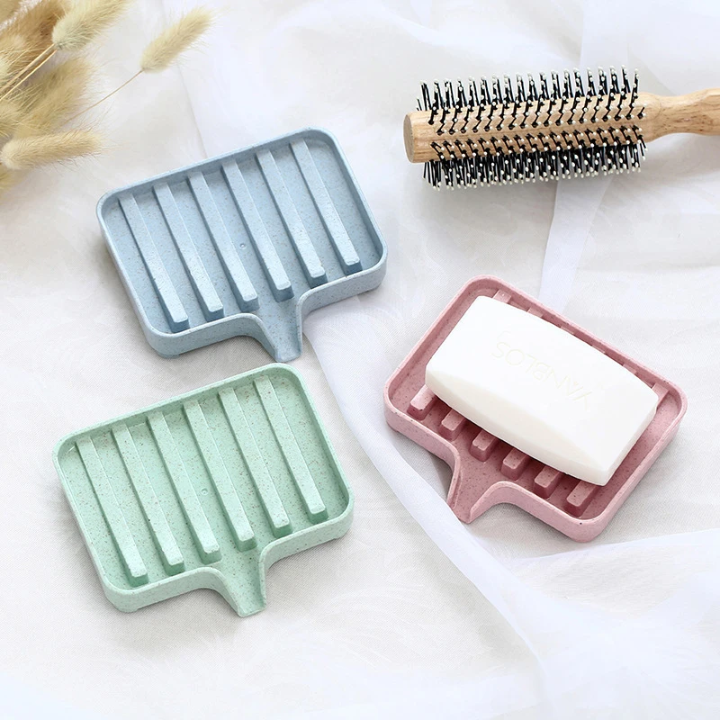

Drain Soap Dispenser Dish Case Holder PP Plastic Material Container Box Double Lattice Soap Box Container Home Bathroom Supplies