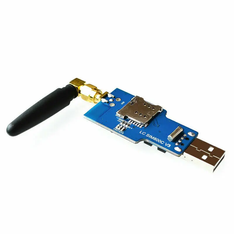 USB to GSM Module Quad-Band GPRS SIM800C for Bluetooth SMS Messaging with Antenna | Электроника