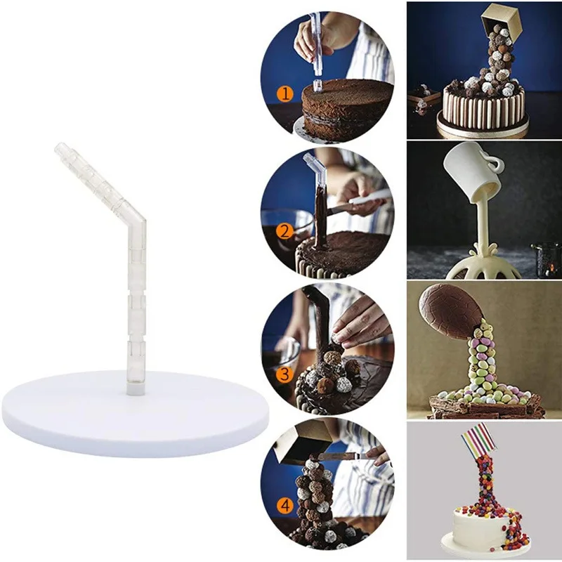 

3-layer Three-dimensional Cake Stand Suspended Dumping Anti-gravity Effect Cake Stand Baking Accessories Cake Decorating Tools.6