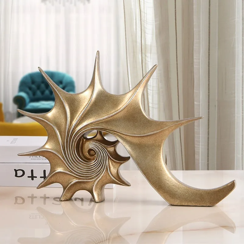 Статуя в европейском стиле ретро из смолы виде ракушки морская улитка скульптура