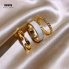 Минималистский металлический набор из трех предметов, Открытое кольцо с глазурью модные корейские драгоценности для женщин, Свадебная вечеринка, Необычные кольца для девочек