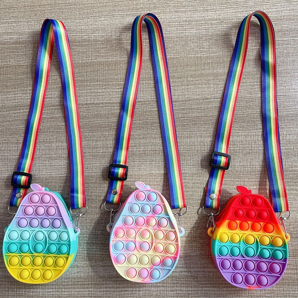 

Силиконовая пузырьковая сумка для хранения с авокадо, большая корзина большого размера, пазл для снятия стресса с аутизмом, расслабляющие д...