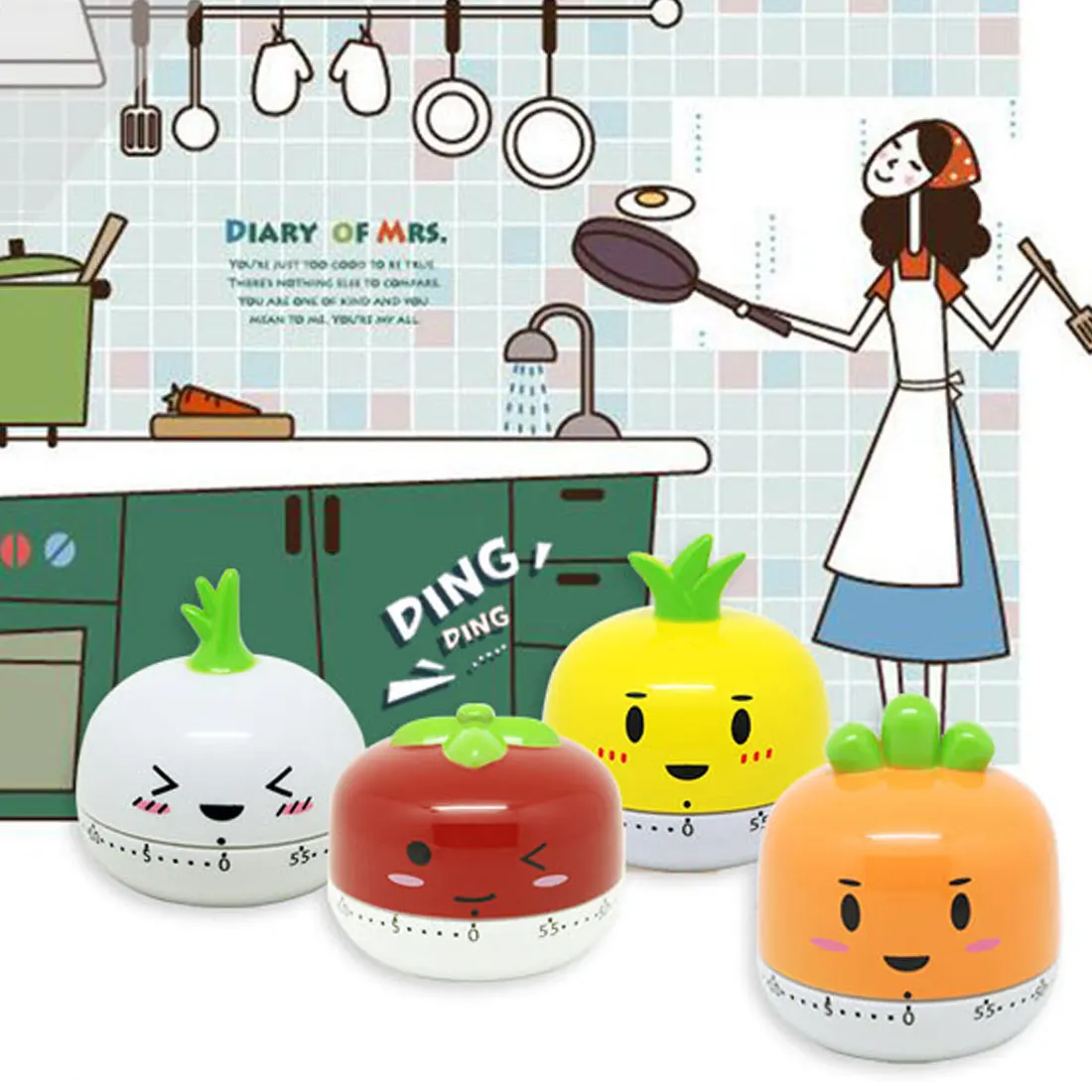 

NEW Kitchen Timer 60 Minute Timer Cartoon Animal Vegetable Shape Easy Operate Kitchen Timer Cooking Baking Helper Kitchen Tools