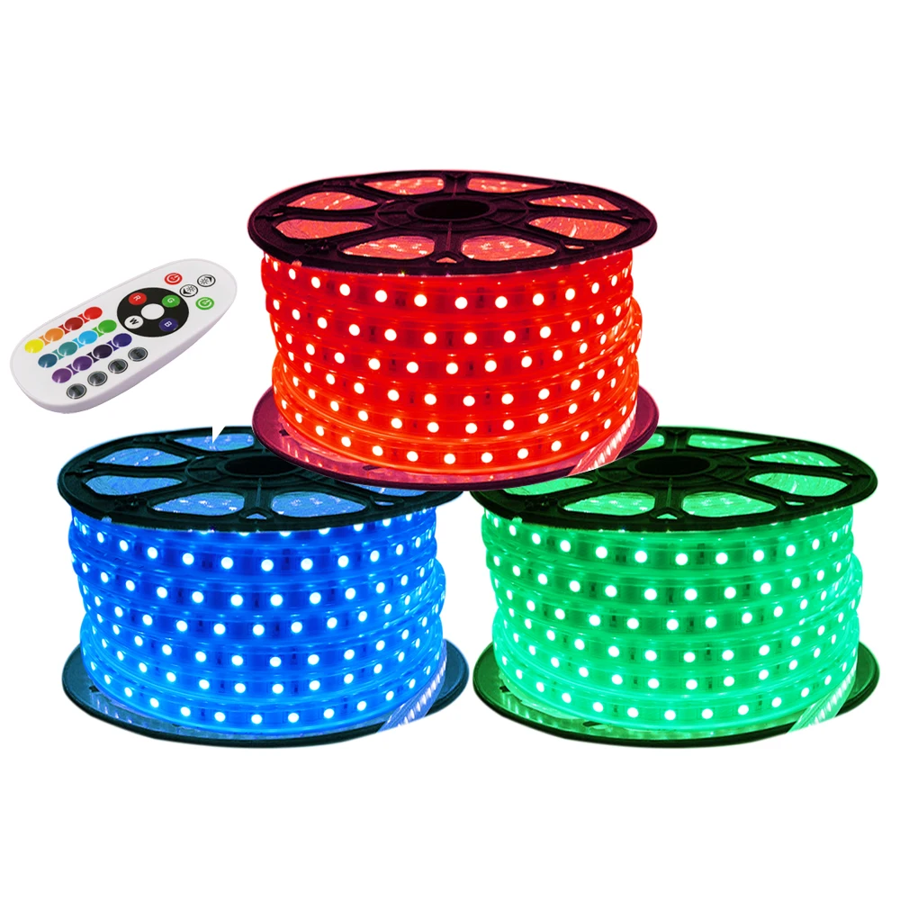 Водонепроницаемая светодиодная лента 5050 RGB Гибкие светодиодные лампы 220 в 60
