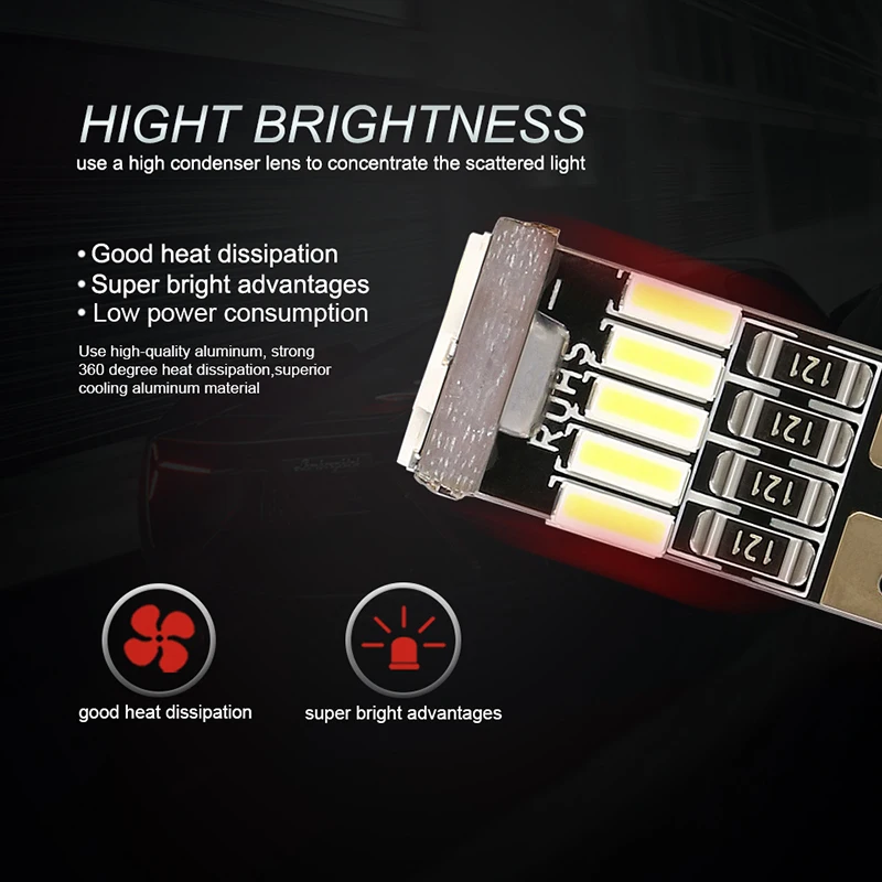 ANMINGPU 10 шт. автомобильная светодиодная сигнальная лампа W5W Светодиодная 4014SMD T10 Led