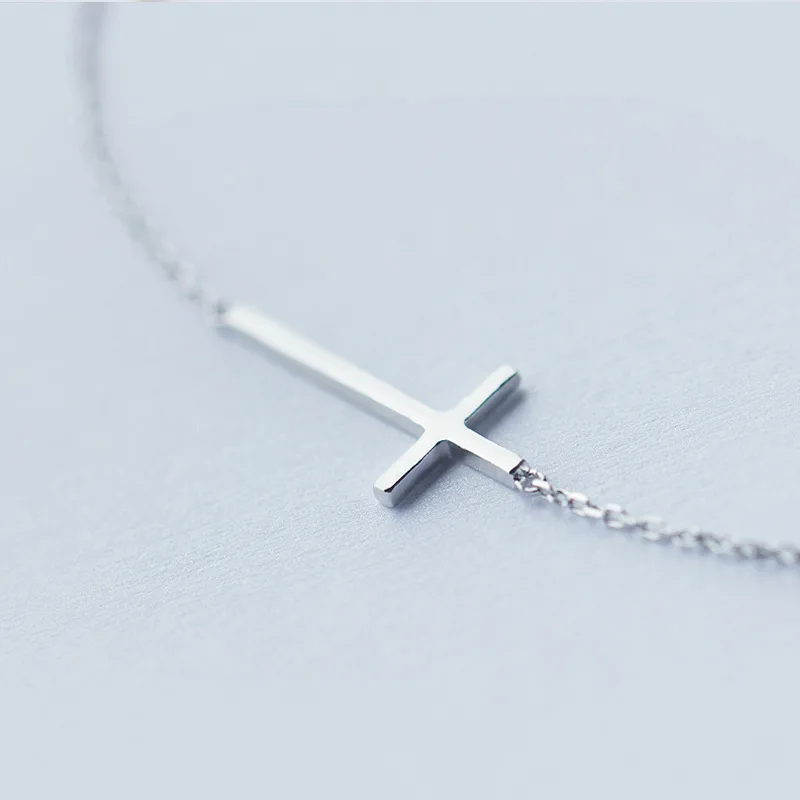 Trustdavis минималистичный 925 Стерлинговое Серебро Модный милый проволочный крест