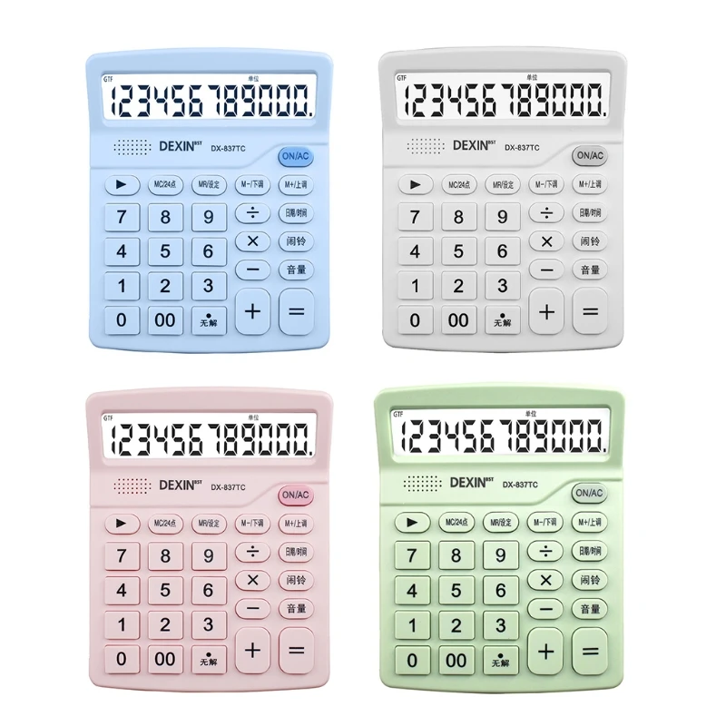 

12-Digit Desk Calculator Business Students Accounting Tool Battery and Solar Power Big Buttons LCD Electronic Calculator