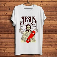 jesus can slide any direction funny t shirt homme summer short sleeve t shirt men white casual tshirt unisex hipster streetwear