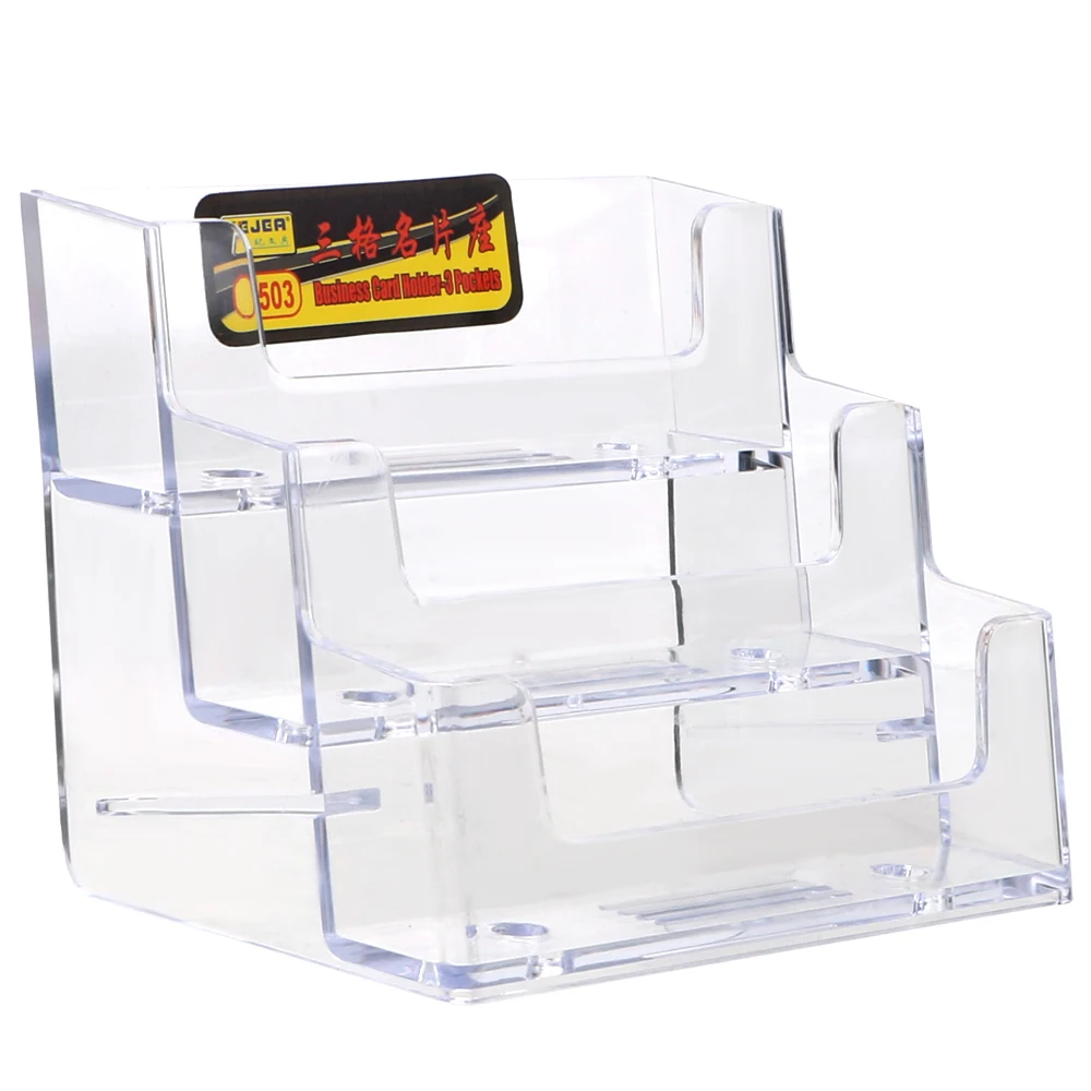 

1 Pcs Transparent Multi-layer Desk Shelf Box Storage Plastic Desktop Business Card Holder