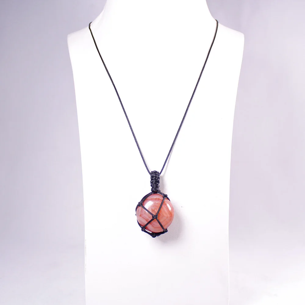 Подвеска из красного агата с натуральным камнем ожерелье хрустального кварца