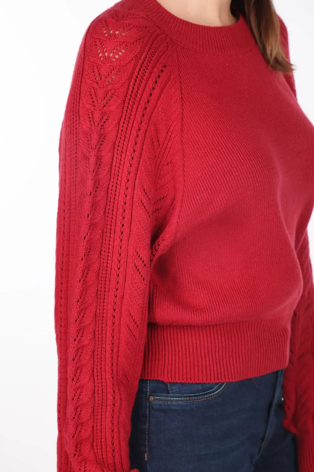 

Reglan Kol Kaln Bisiklet Yaka Triko Kazak