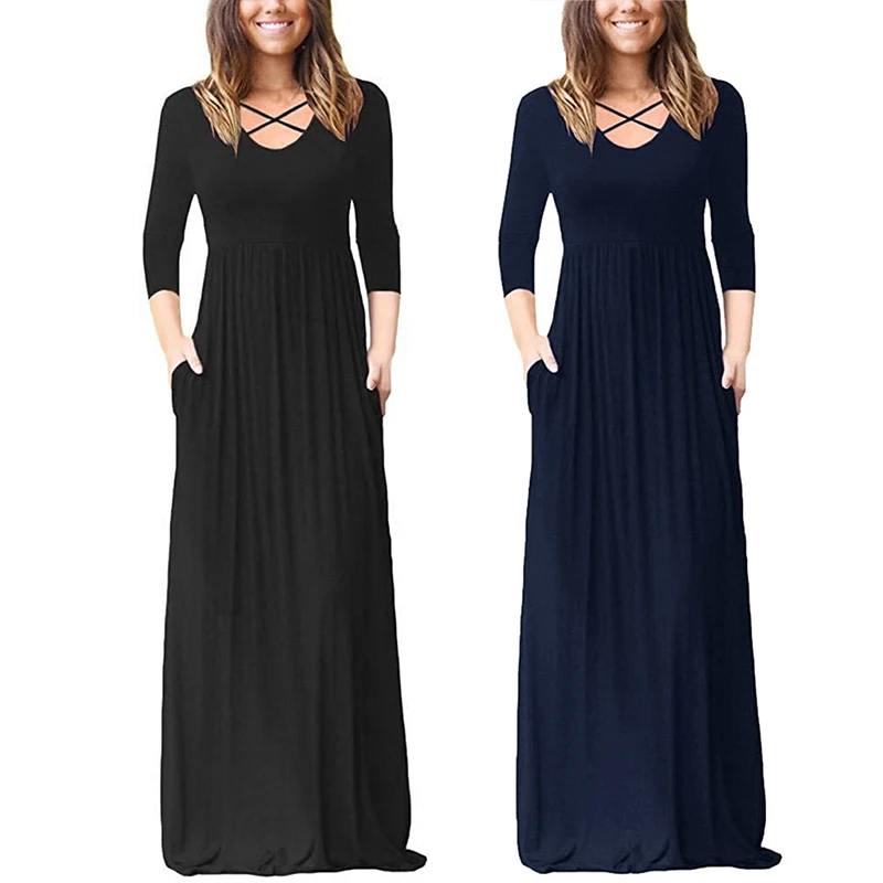 Новинка цельное платье для беременных с длинными рукавами V образным вырезом