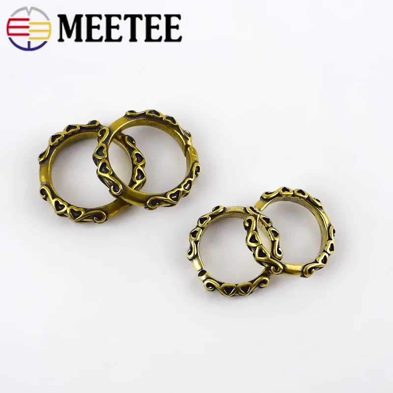 5 шт. латунная пряжка с уплотнительным кольцом винтажный узор кольцо для ключей