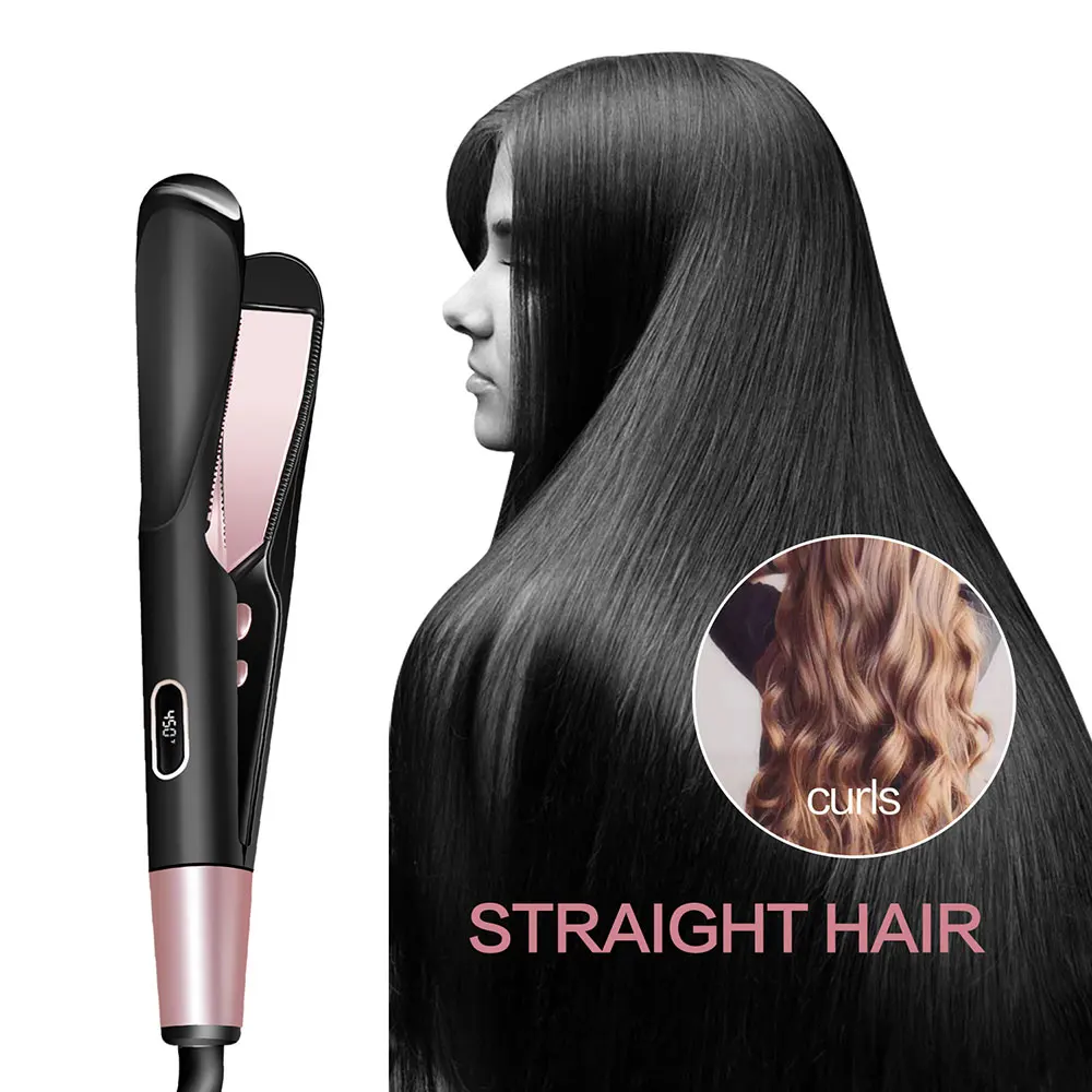 

2 in 1 Hair Straightener and Curler Ceramic Coated Plates Flat Iron Straighteners Twist Hair Wave Crimper Irons Curling Tongs