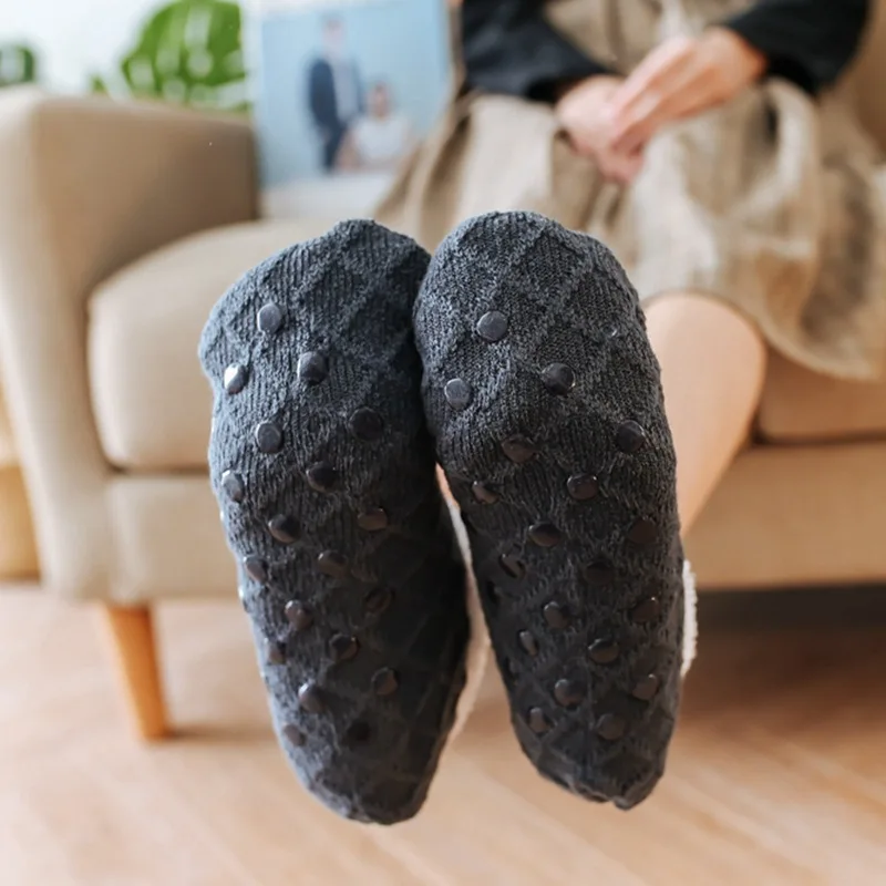 Зимние Утепленные носки Женские бархатные Нескользящие для девочек Femme Calcetines Meias