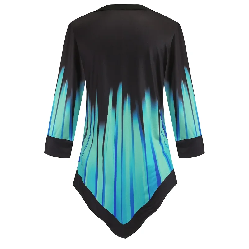 Весна 2020 женская блузка размера плюс Повседневная рубашка с рукавом в семь точек