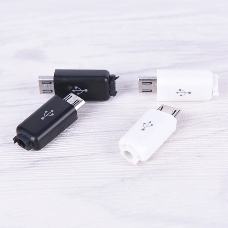 20 шт./компл. белый/черный 4 в 1 DIY микро USB сварочный Тип Мужской 4pin разъем