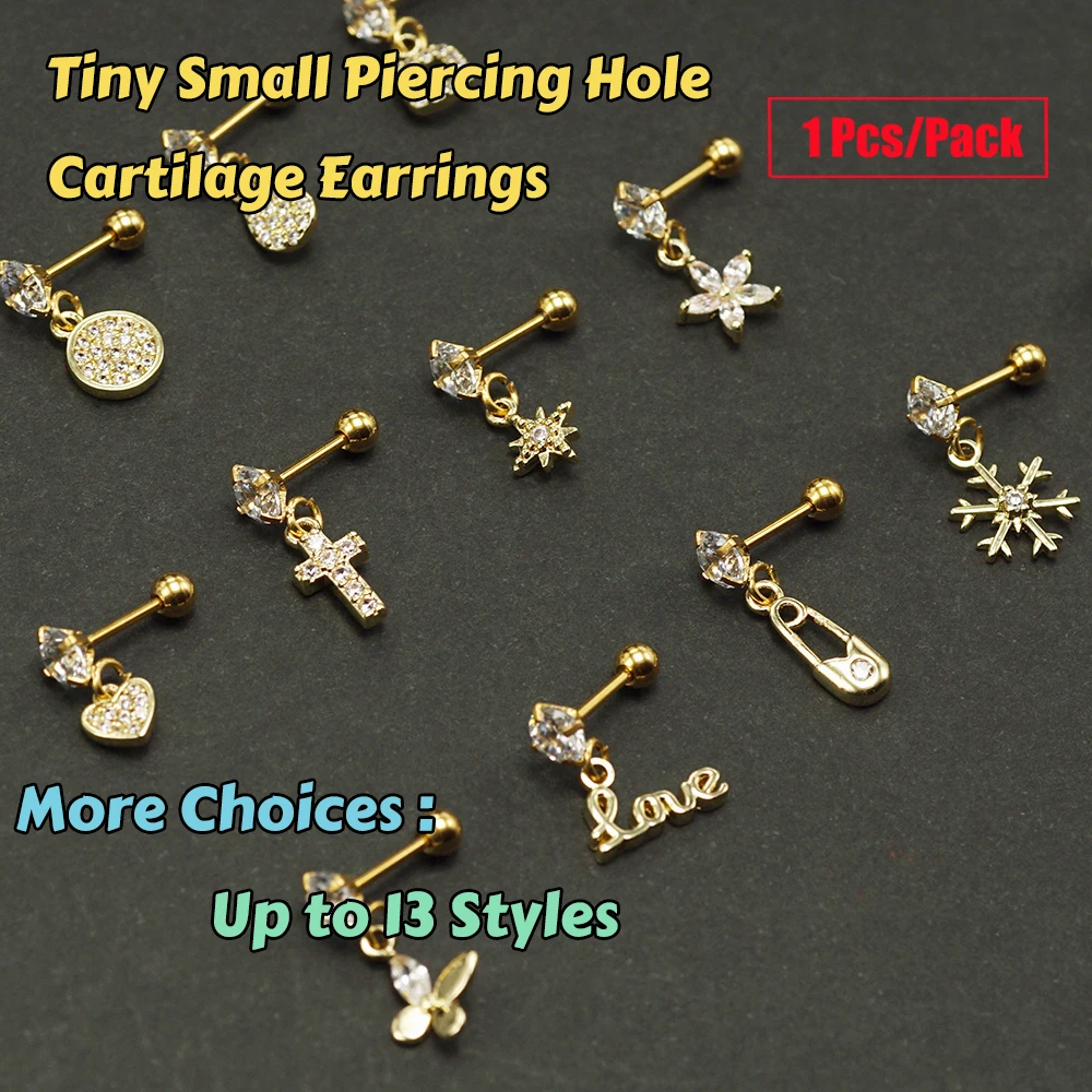 

1 Pc 20G CZ Tragus Forward Helix Cartilage Piercing Earrings Daith Tash Rook Ear Pircing Jewelry 316L Surgical Stainless Steel