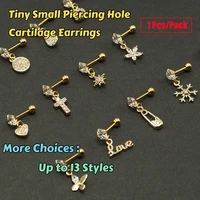 1 pc 20g cz tragus forward helix cartilage piercing earrings daith tash rook ear pircing jewelry 316l surgical stainless steel