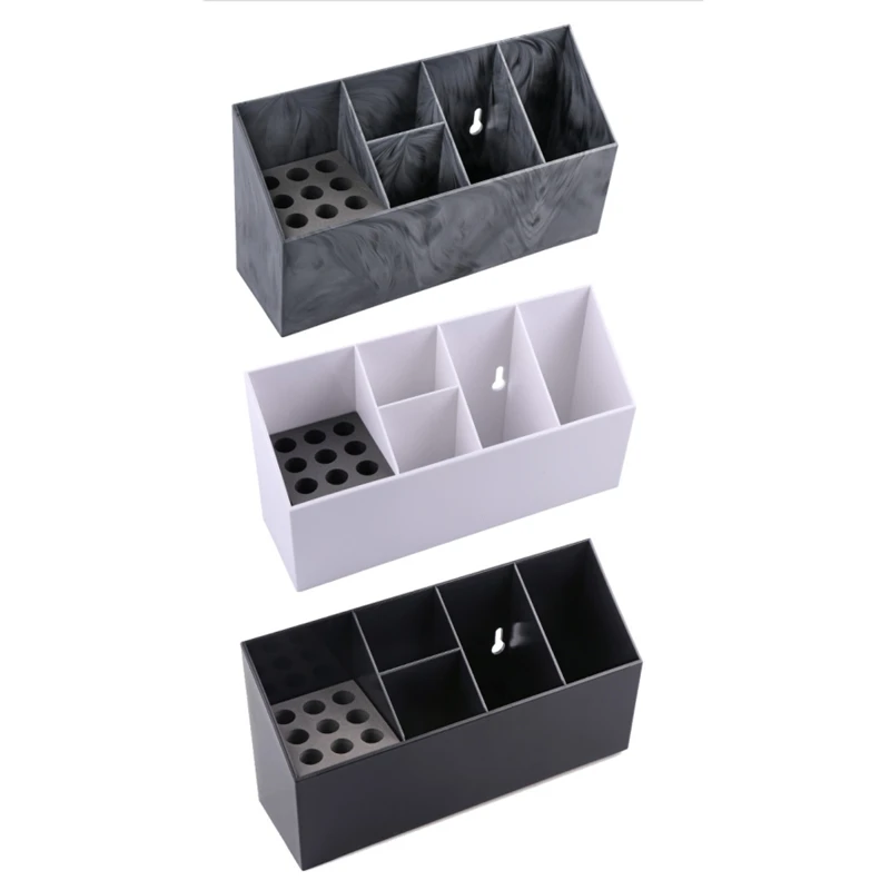 

Коробка для хранения инструментов для парикмахерской, коробка с 5 отделениями, акриловая однотонная, с ножницами, может быть Настенная