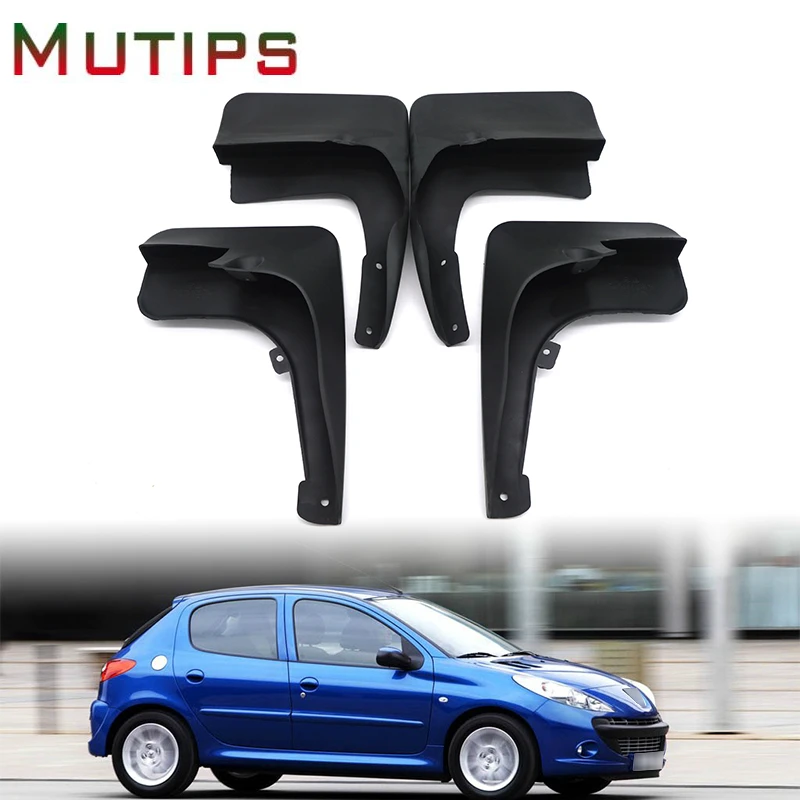 

Множество брызговиков для Peugeot 206, автомобильные щитки от грязи, брызговики, накладки на крылья, аксессуары, автомобильный Стайлинг, защитный чехол