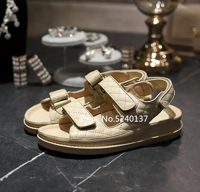 Сандалии женские из натуральной кожи босоножки-гладиаторы на толстой плоской