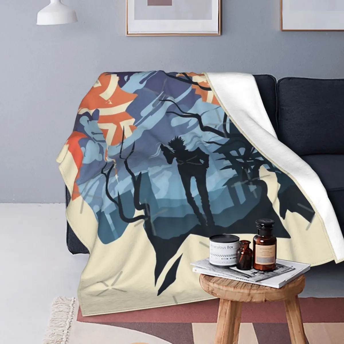 

Manta de Gojo Satoru para cama, colcha a cuadros para sofra, manta de verano, colcha para camas