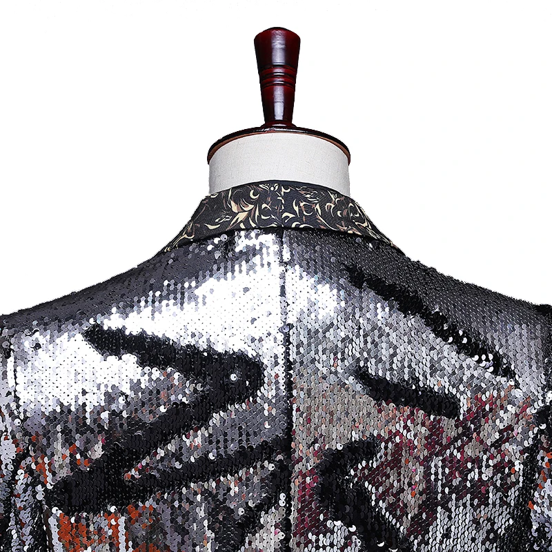 Shenrun мужской двухцветный блестящий костюм Куртка Блейзер для выпускного вечера