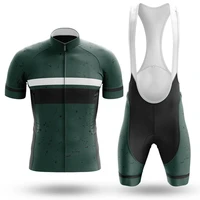 new deep green cycling jersey set sport team bike men clothing quick dry summer sleeve cycling road ride shirt bib short gel pad