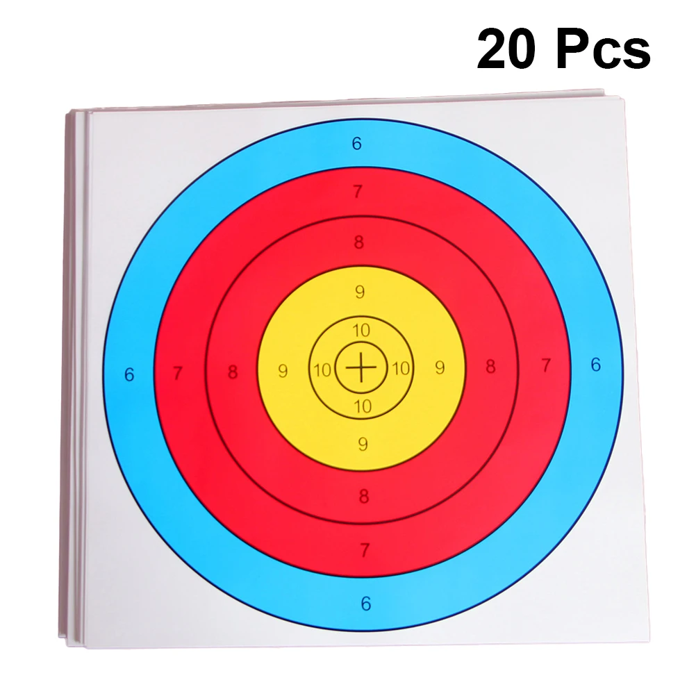 

20PCS EVA 40x40CM Archery Competition Slingshot Darts Semi-ring Target Paper