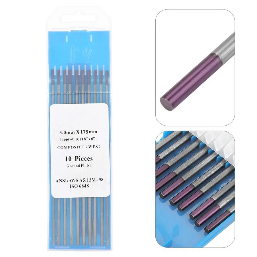 10 шт./кор. фиолетовые композитные Вольфрам электродная головка иглы TIG стержень