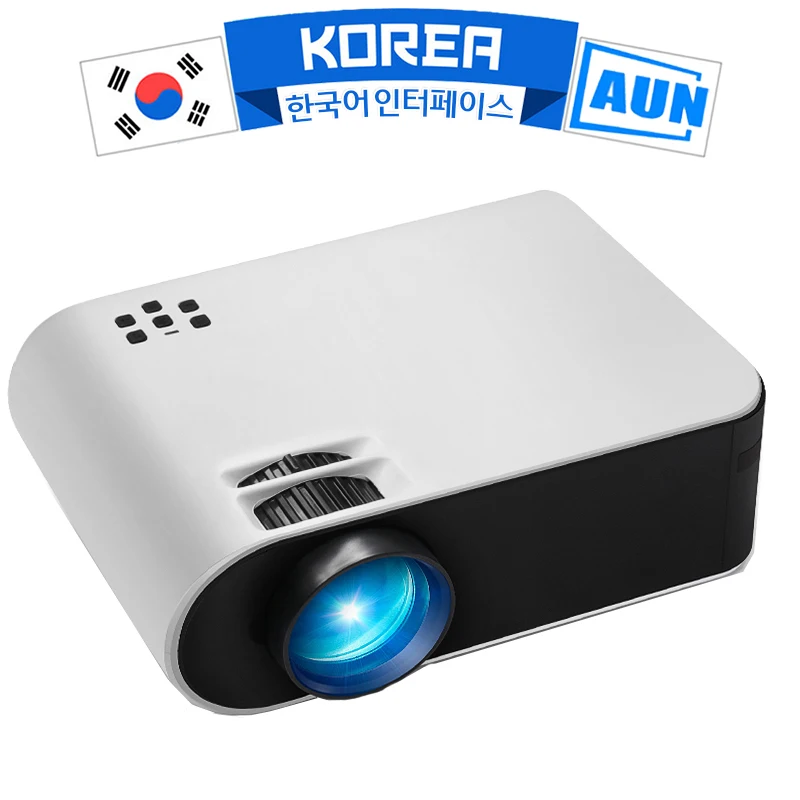 Мини проектор AUN W18C 854*480 пикселей 2800 яркости беспроводной синхронизирующий