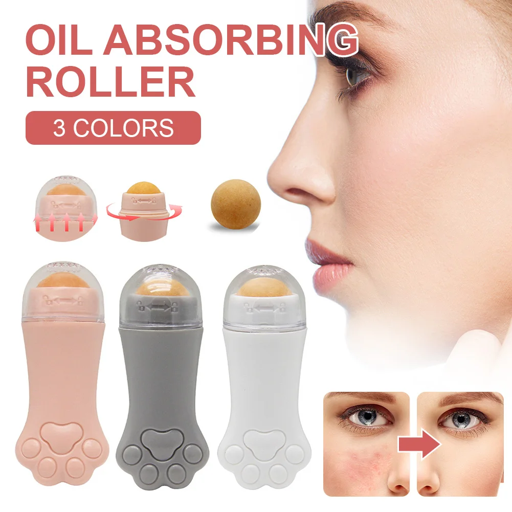 

Cat Claw Volcanic Stone Oil Absorbing Roller Facial T-Zone Oil Removal Ball Blackhead Removal Acne Remove Makeup Skin Care Tools